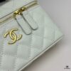 Top Grain Calfskin CHANEL 25P Black and Gold Brushed Logo Flat Box Bag