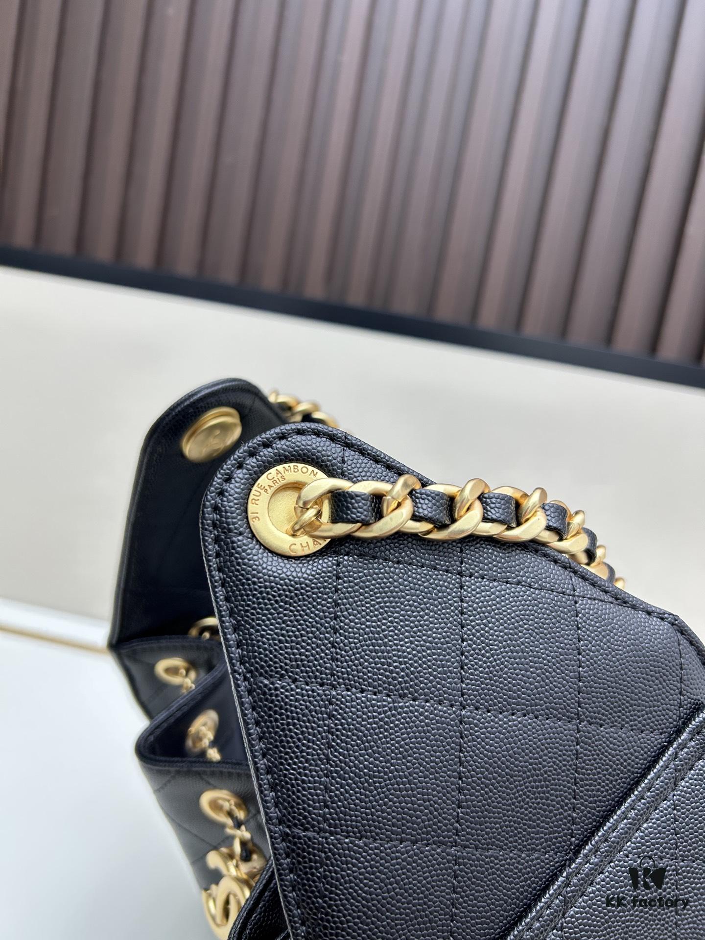 Upgraded Chanel 25C Hobo Bag in Quilted Calfskin - Mini Vintage Drawstring Bucket Bag with Retro Gold Buckle, Diamond Stitching, and Classic Chain Design