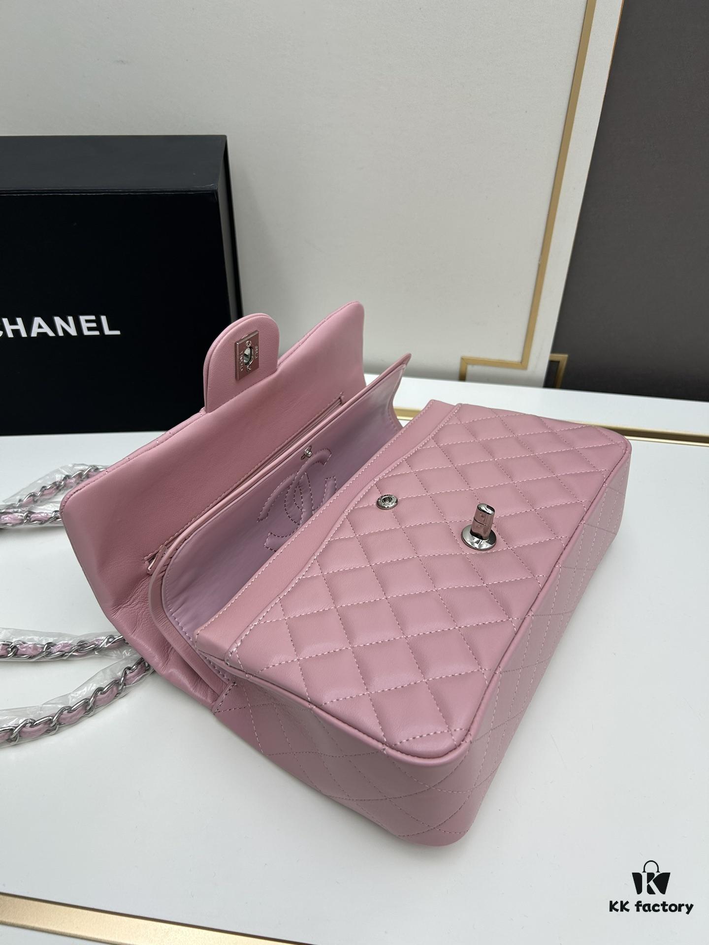 Chanel Classic CF1112 Lambskin Electroplated Hardware with Glazed Finish, Premium Cowhide Gold Tone Trim – Authentic Custom Import Level