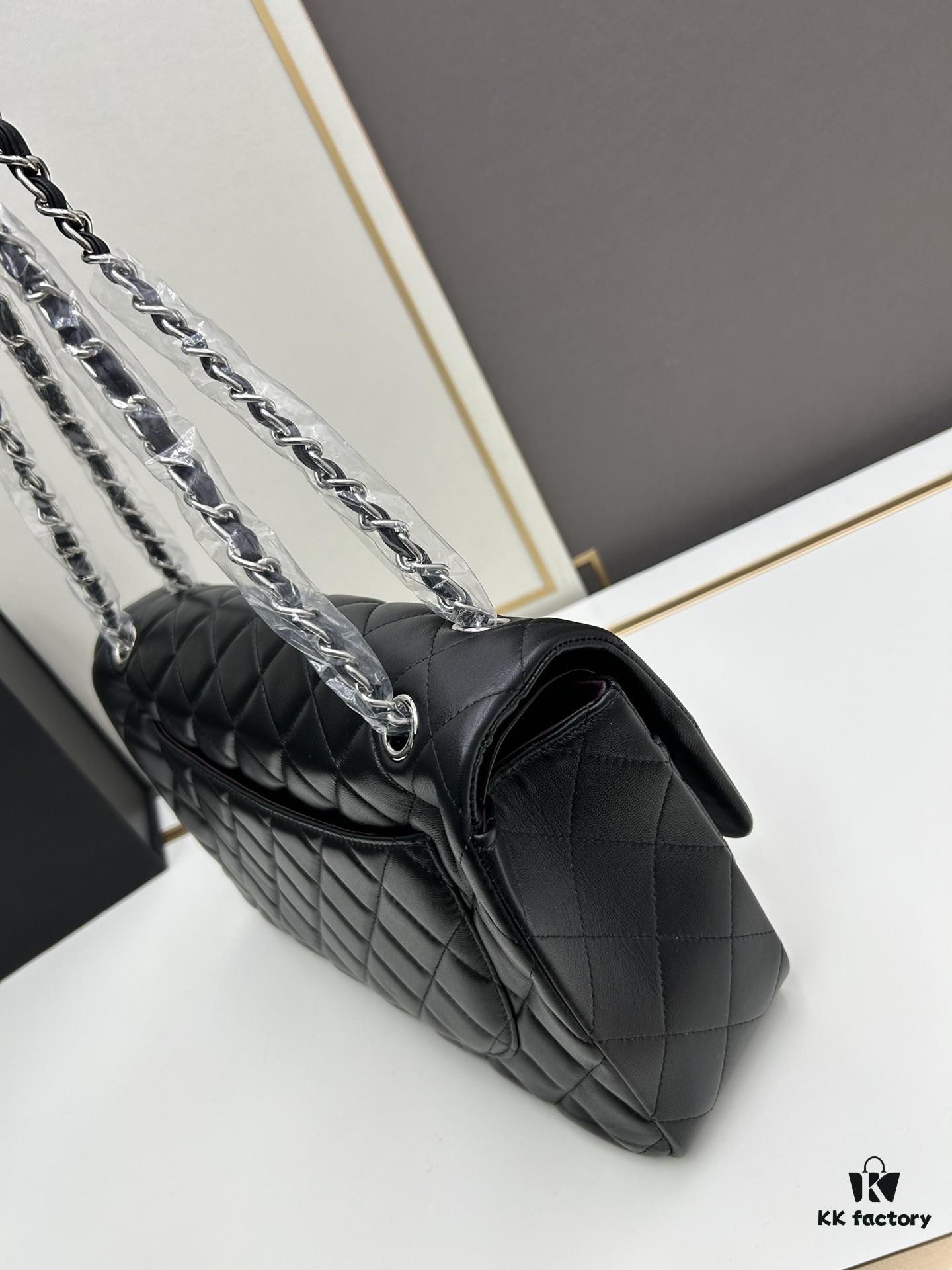 Chanel Classic CF1113 Lambskin Electroplated Hardware with Glazed Finish, Premium Cowhide Gold Tone Clasp – Authentic Custom Import Grade