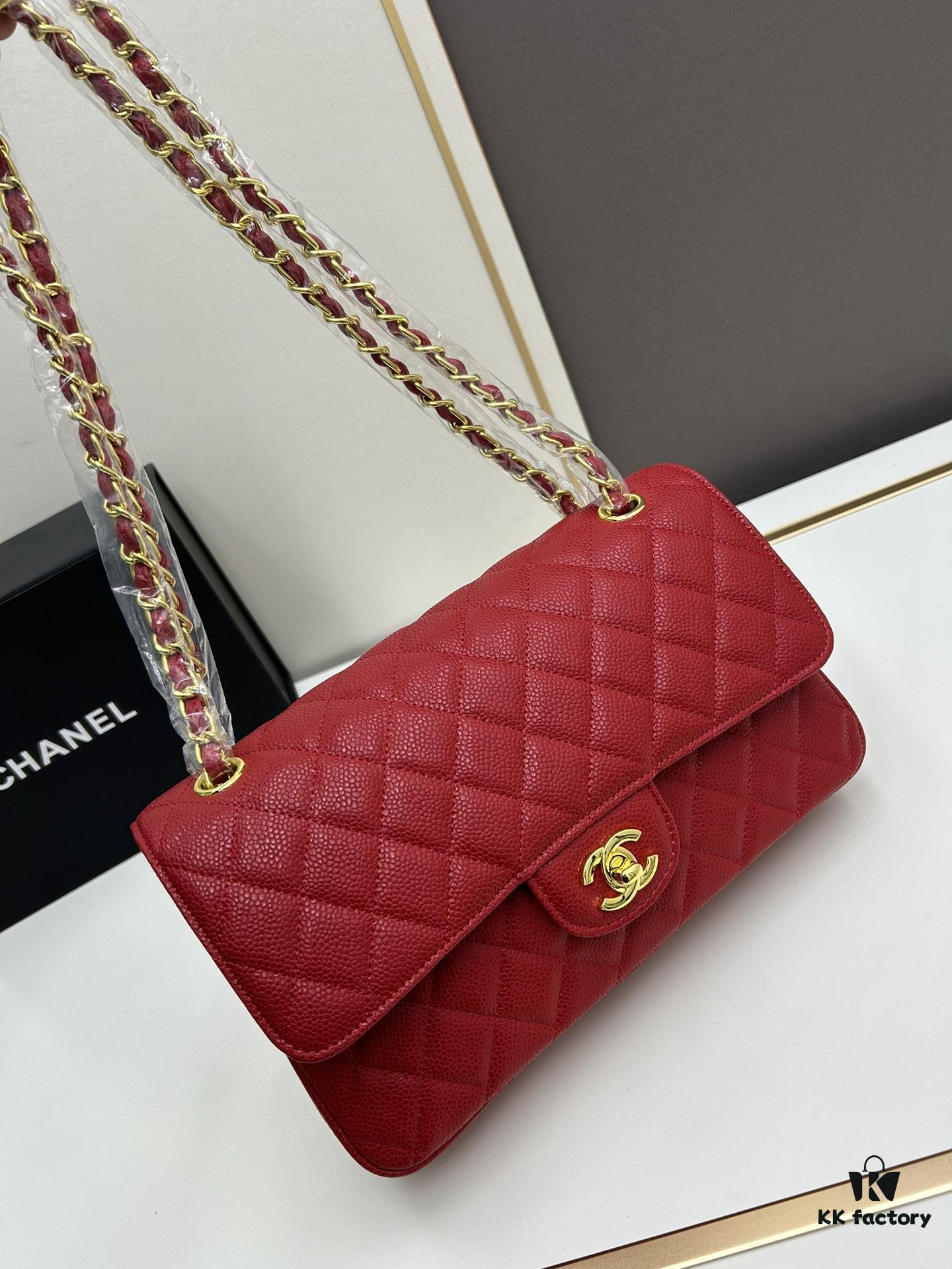 Chanel Classic CF1112, Calf Grain Leather, Electroplated Hardware with Special Glaze Sealing for Long-Lasting Color Retention, Premium Custom Replica Level
