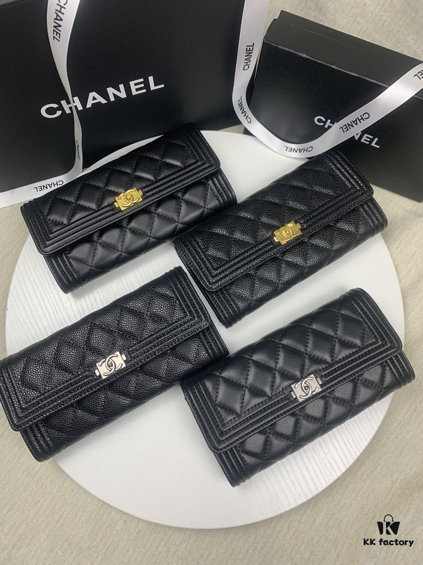CHANEL Le Boy Long Wallet, Model A80286, Lambskin with Gold-Tone Hardware, Authentic Quality