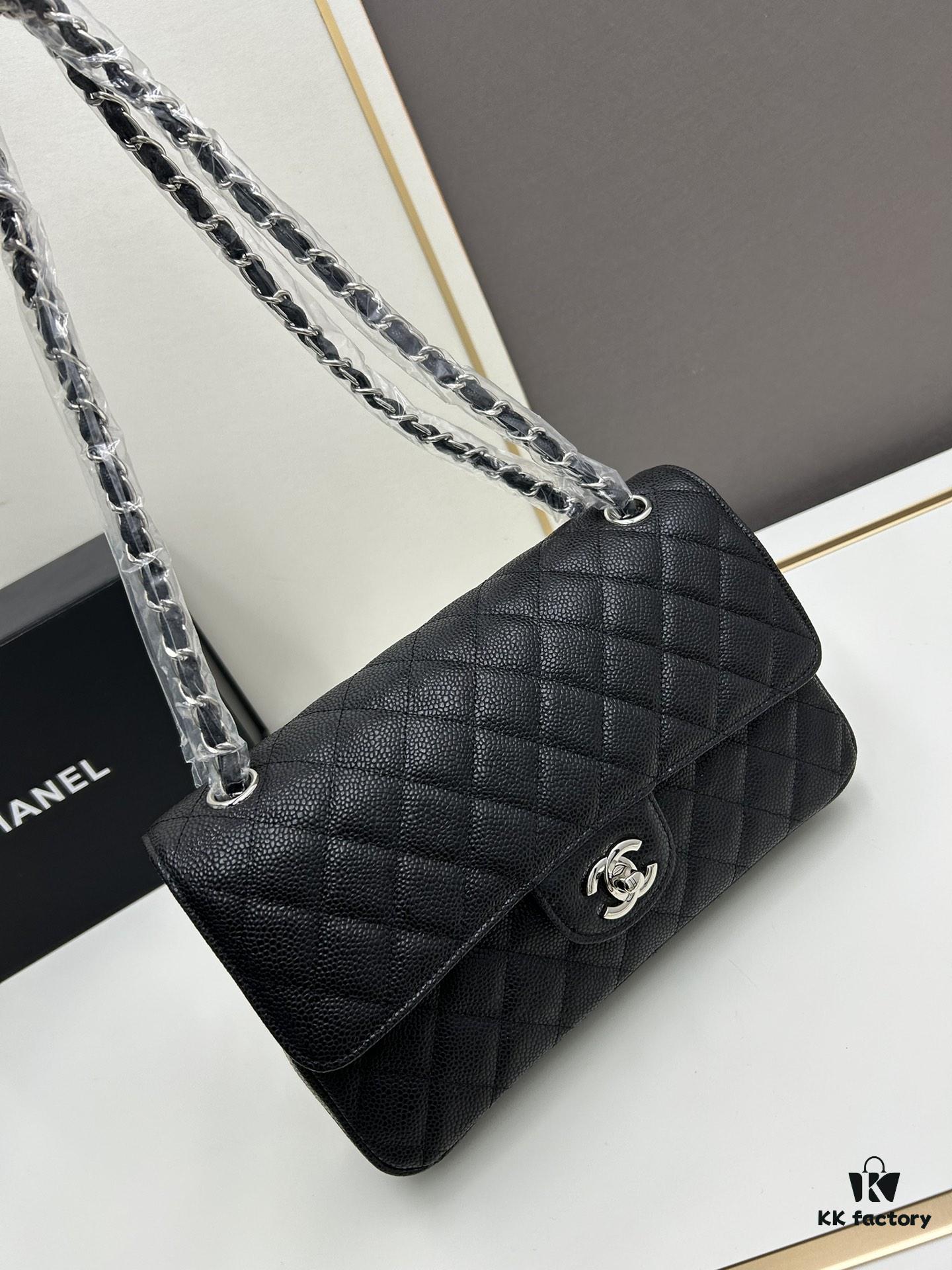Chanel Classic CF1112 Calfskin Quilting Texture, Electroplated Hardware with Special Glaze Treatment for Long-Lasting Color Retention, Genuine Leather Gold Buckle