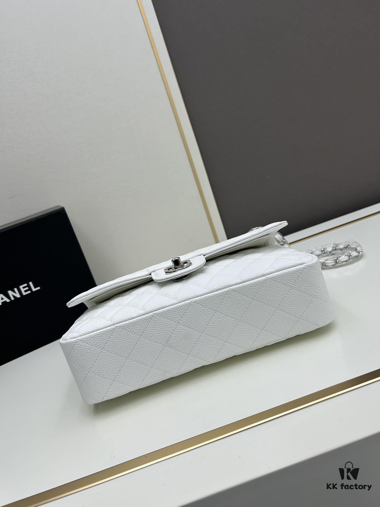 Chanel Classic CF1112 Calfskin Grain Texture Handbag with Electroplated Hardware