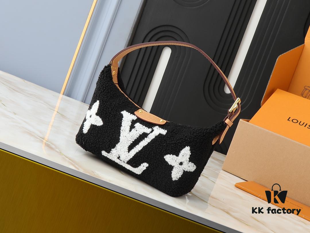 Upgraded Original M11920 LV Ski Collection Hills Pochette Clutch with Shimmering Metallic Accents