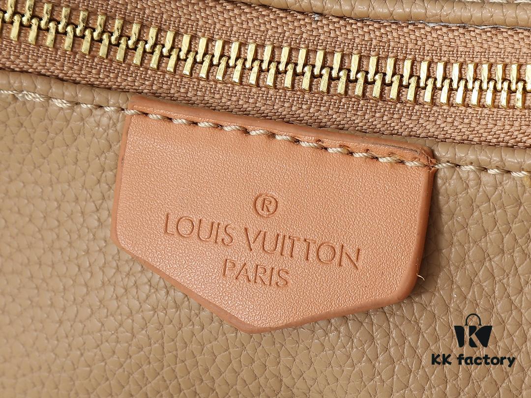 Upgraded Original M12697 Full Leather Khaki Monogram Bag, Floral Material, Classic Canvas with Wide Strap, Magnetic Double Pockets on Both Sides, Adjustable Wide Strap with Monogram Canvas, Infusing Practical Functionality into Avant-garde Design