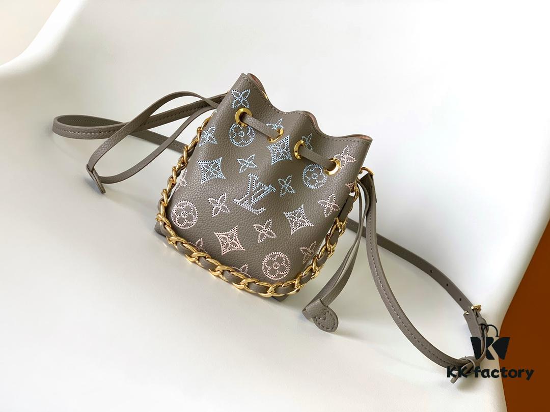 Pico Bella Bucket Bag in Perforated Calfskin Leather