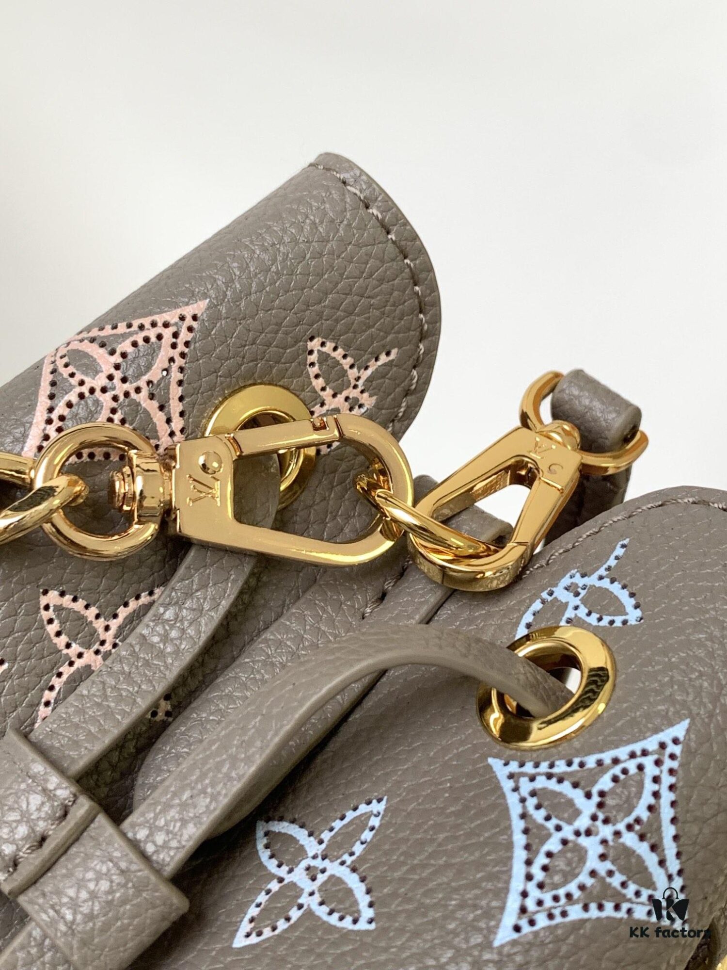 Pico Bella Bucket Bag in Perforated Calfskin Leather