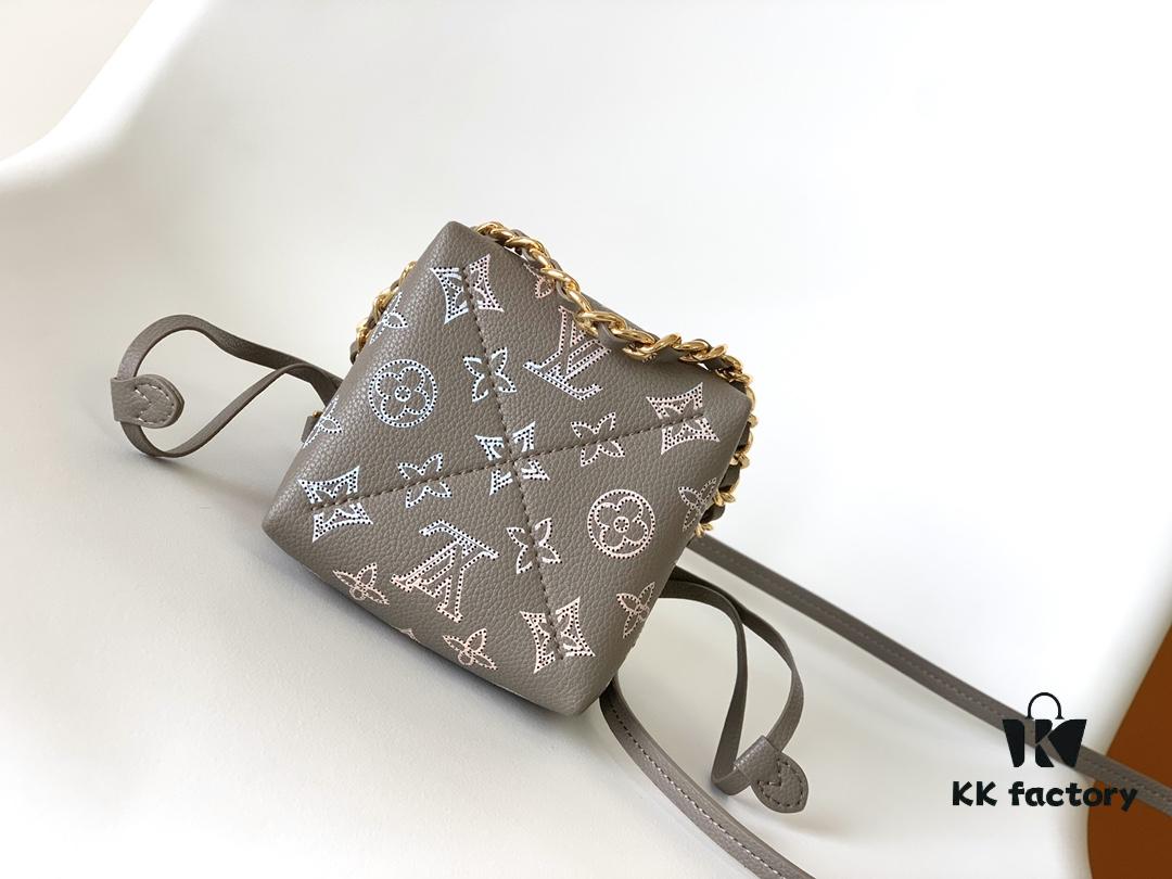 Pico Bella Bucket Bag in Perforated Calfskin Leather