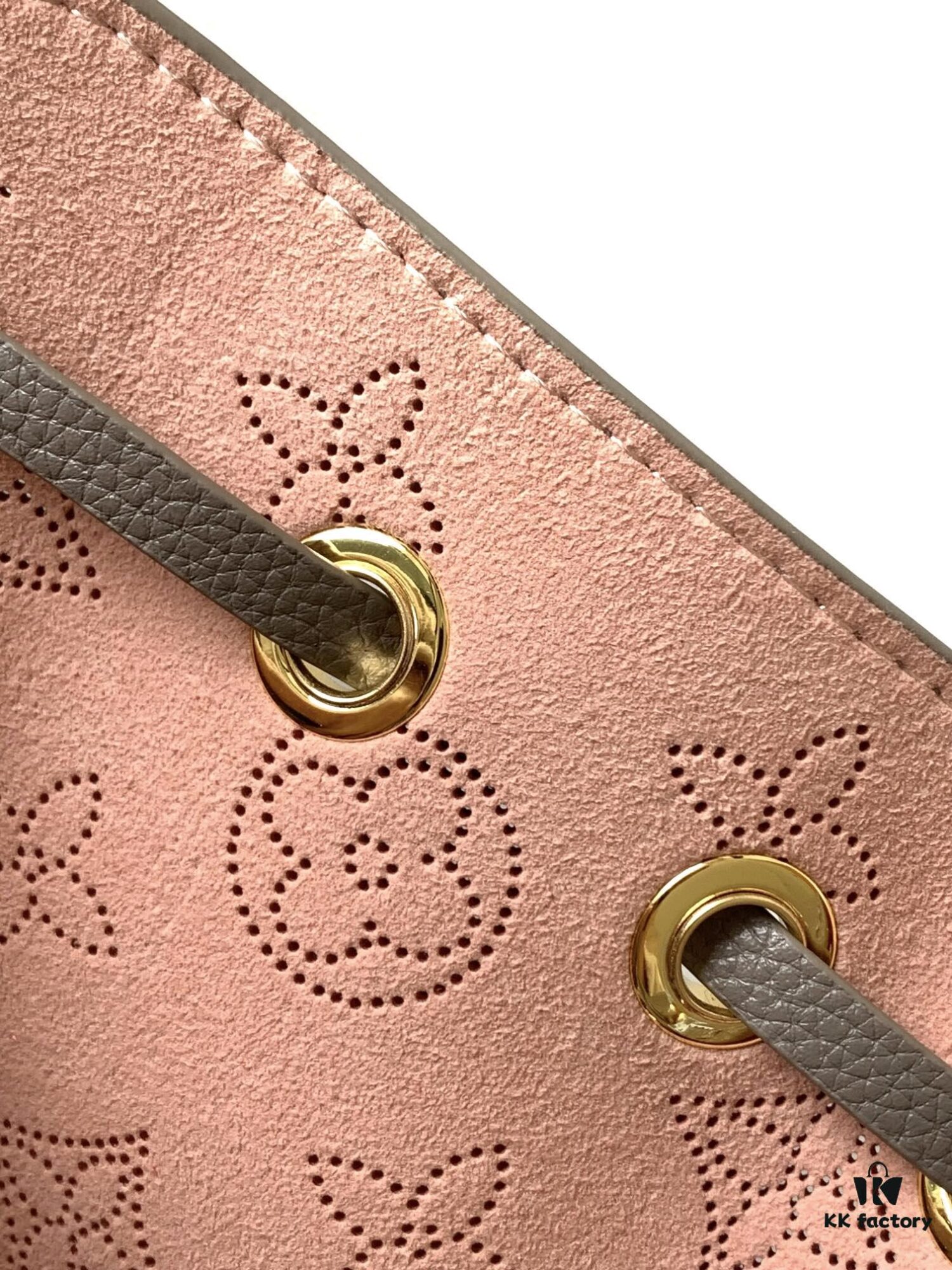 Pico Bella Bucket Bag in Perforated Calfskin Leather