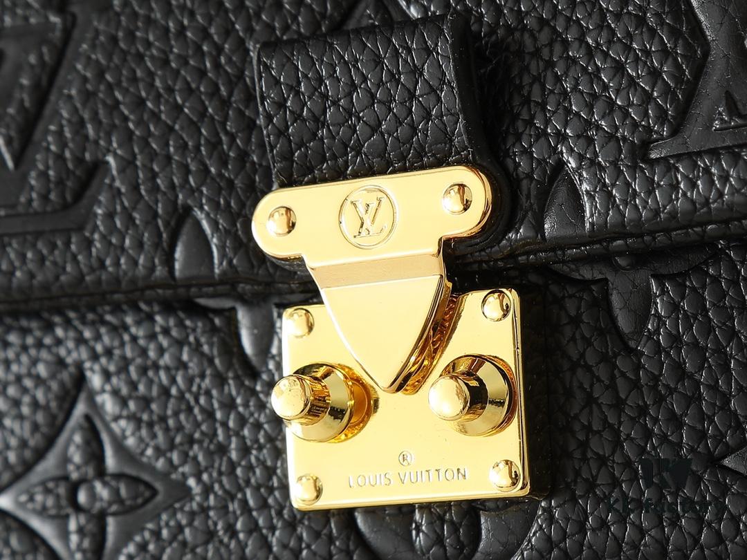 Upgraded Original M12145 White M12144 Black M12211 Blue This Nano Madeleine Bag Features a Miniature Version of the Madeleine Bag Crafted in Monogram Empreinte Leather with a Classic S-Lock Clasp and a Detachable Chain Accented with the LV Circle Logo Ideal for Carrying Daily Essentials and Can Be Handheld Worn on the Shoulder or Crossbody Dimensions: 12.5 x 6 x 21 cm (Height x Width x Length)