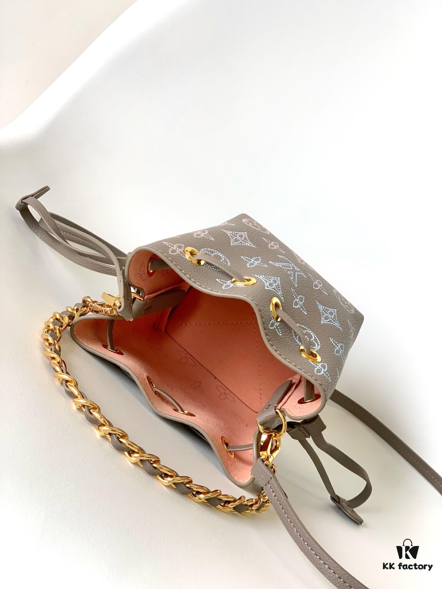 Pico Bella Bucket Bag in Perforated Calfskin Leather