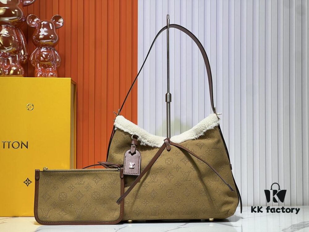 M11843 M46203 (Suede Leather with Digital Perforation Technique, Aligned Pattern) CarryAll Small Bag from LV Ski Collection