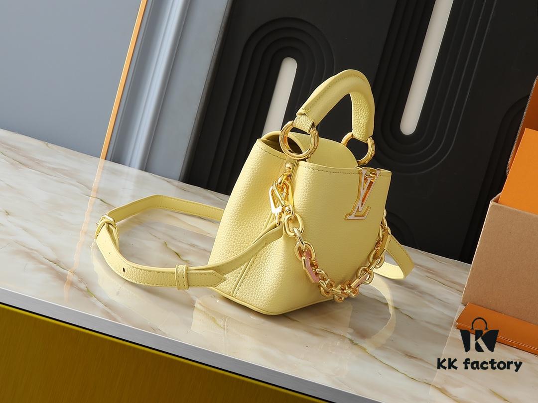 Upgraded Original M24683 M25232 M24684 M25211 Capucines Mini Bag in Vibrant Taurillon Leather