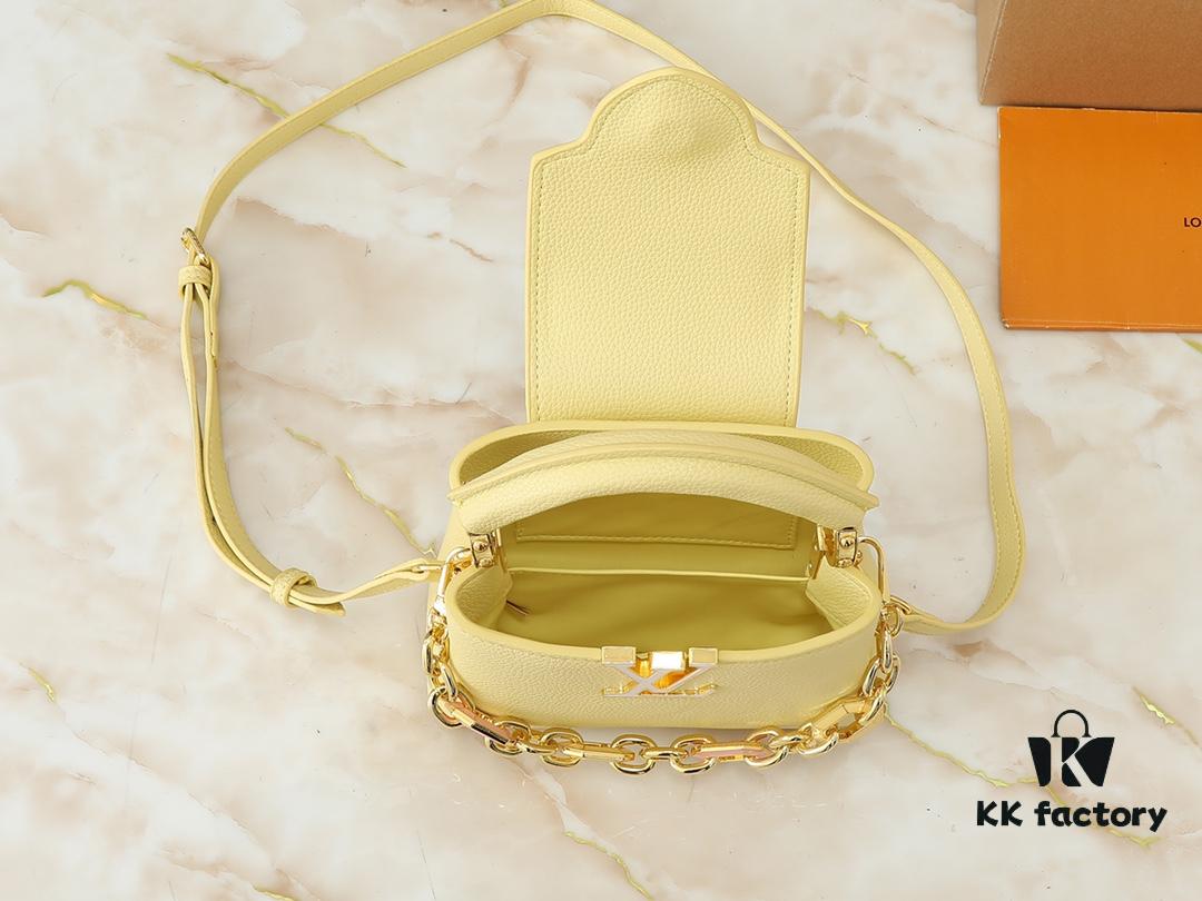 Upgraded Original M24683 M25232 M24684 M25211 Capucines Mini Bag in Vibrant Taurillon Leather