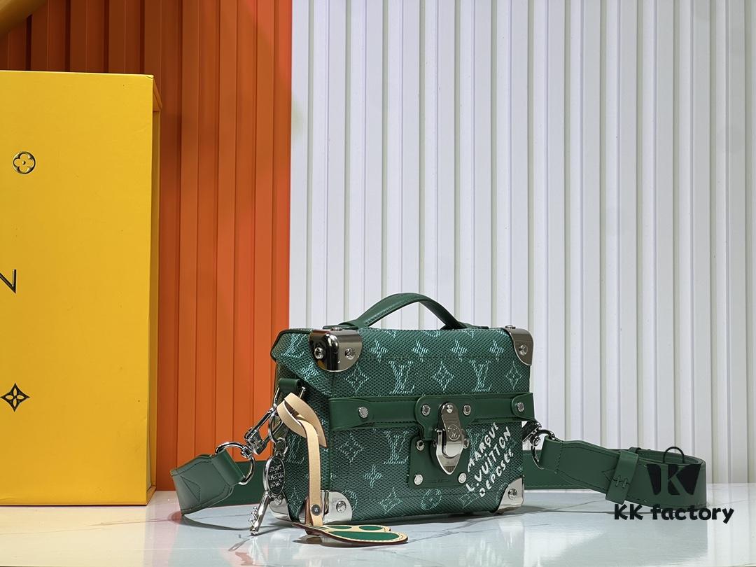 693065c16e68136f4d9a46ed Soul Trunk Bag in Black Floral, Black, Damier, and Green