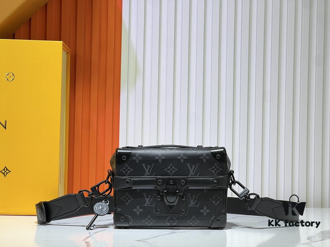 693065c56e68136f4d9a46f5 Soul Trunk Bag in Black and Multicolor Grain Leather