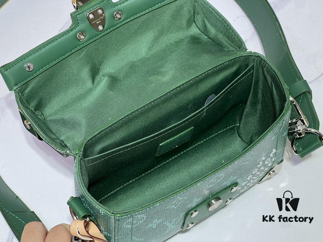 693065c66e68136f4d9a46f9 Soul Trunk Bag in Black Floral, Black, Damier, and Green