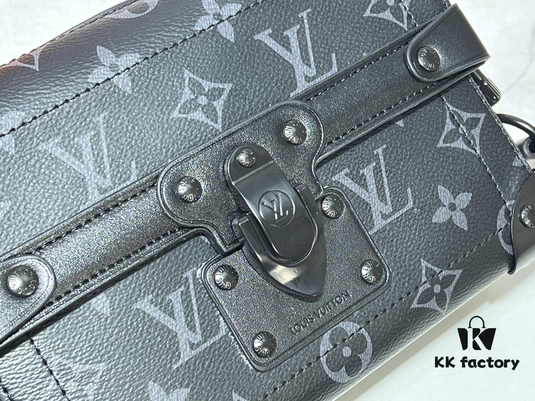 693065c96e68136f4d9a46fe Soul Trunk Bag in Black and Multicolor Grain Leather