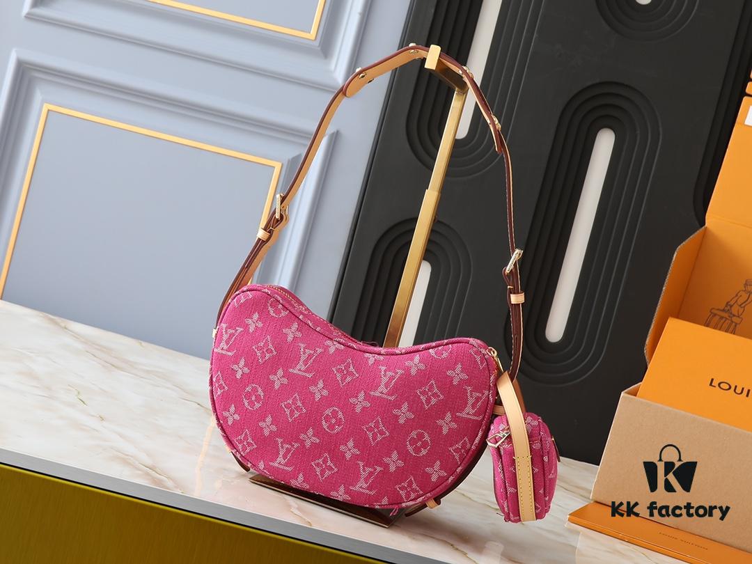 Upgraded Original M46856 Denim M46828 Monogram LV 2024 New Arrival LV Monogram Horn Shoulder Strap Adjustable Pea Bag with Extra Pendant Mini Waist Pouch and Enhanced Design