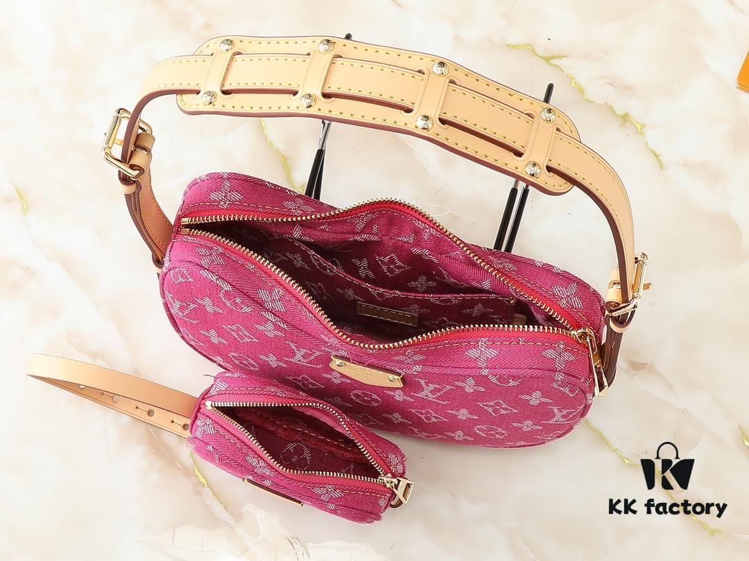 Upgraded Original M46856 Denim M46828 Monogram LV 2024 New Arrival LV Monogram Horn Shoulder Strap Adjustable Pea Bag with Extra Pendant Mini Waist Pouch and Enhanced Design