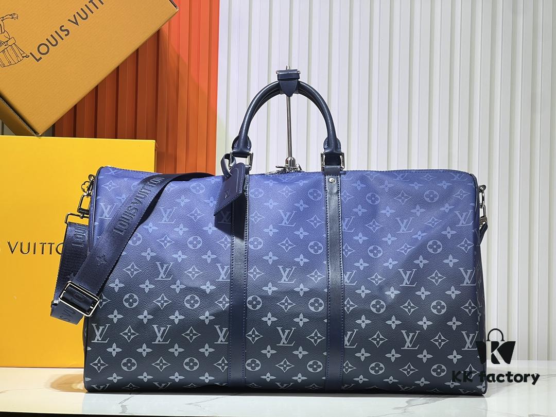 Louis Vuitton LV 24FW New Monogram Black Ombré Blue Green Gradient Series Messenger Bag Montsouris Crossbody Bag Keepall 55 Travel Bag Multiple Classic Styles