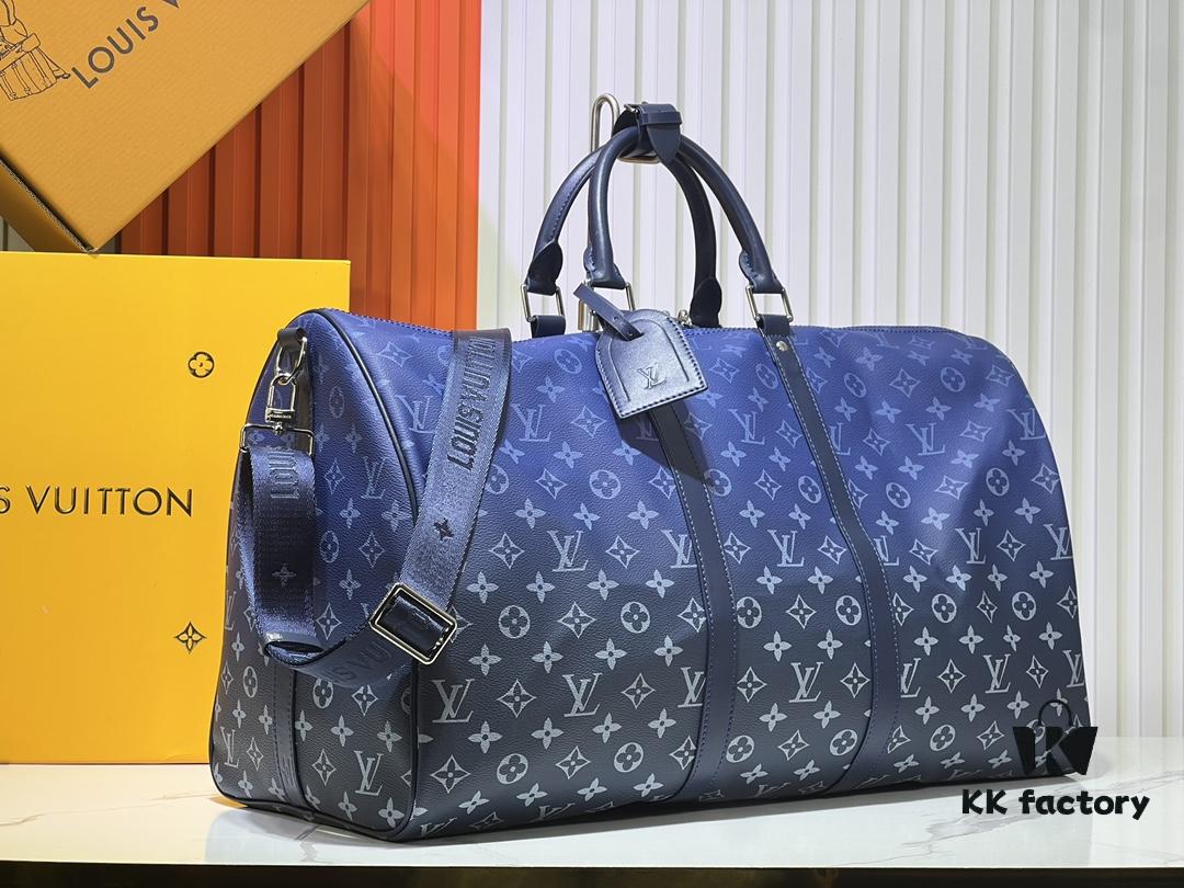 Louis Vuitton LV 24FW New Monogram Black Ombré Blue Green Gradient Series Messenger Bag Montsouris Crossbody Bag Keepall 55 Travel Bag Multiple Classic Styles