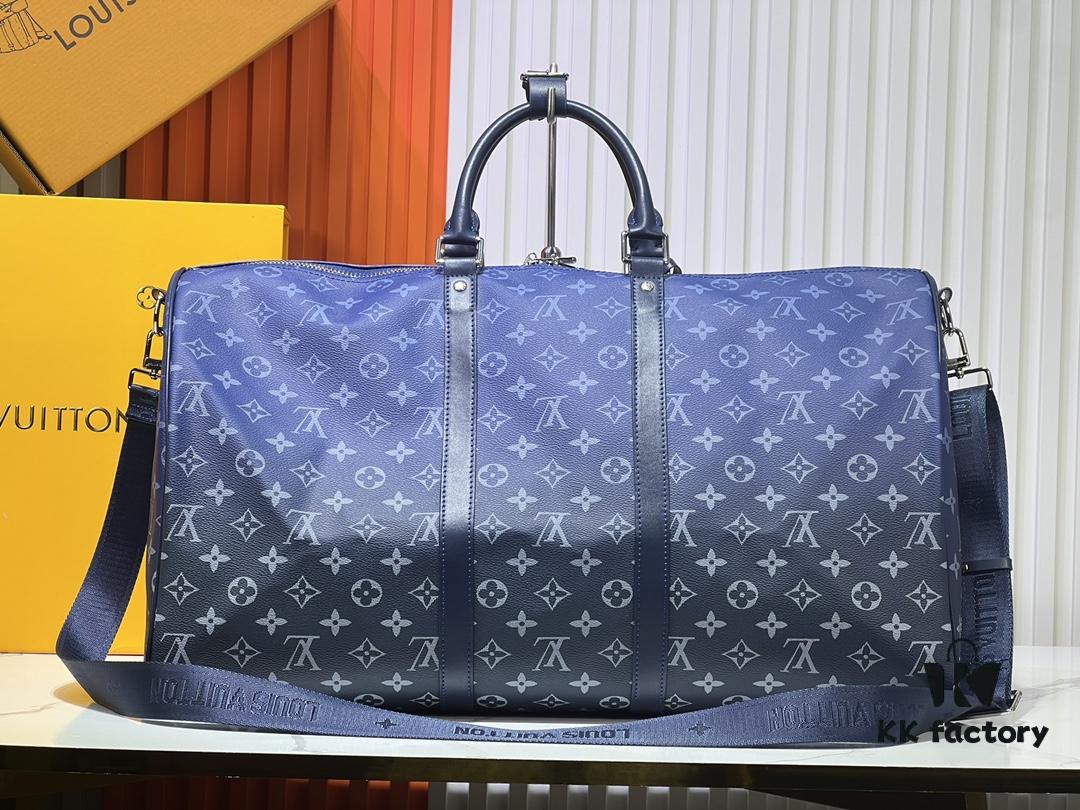 Louis Vuitton LV 24FW New Monogram Black Ombré Blue Green Gradient Series Messenger Bag Montsouris Crossbody Bag Keepall 55 Travel Bag Multiple Classic Styles