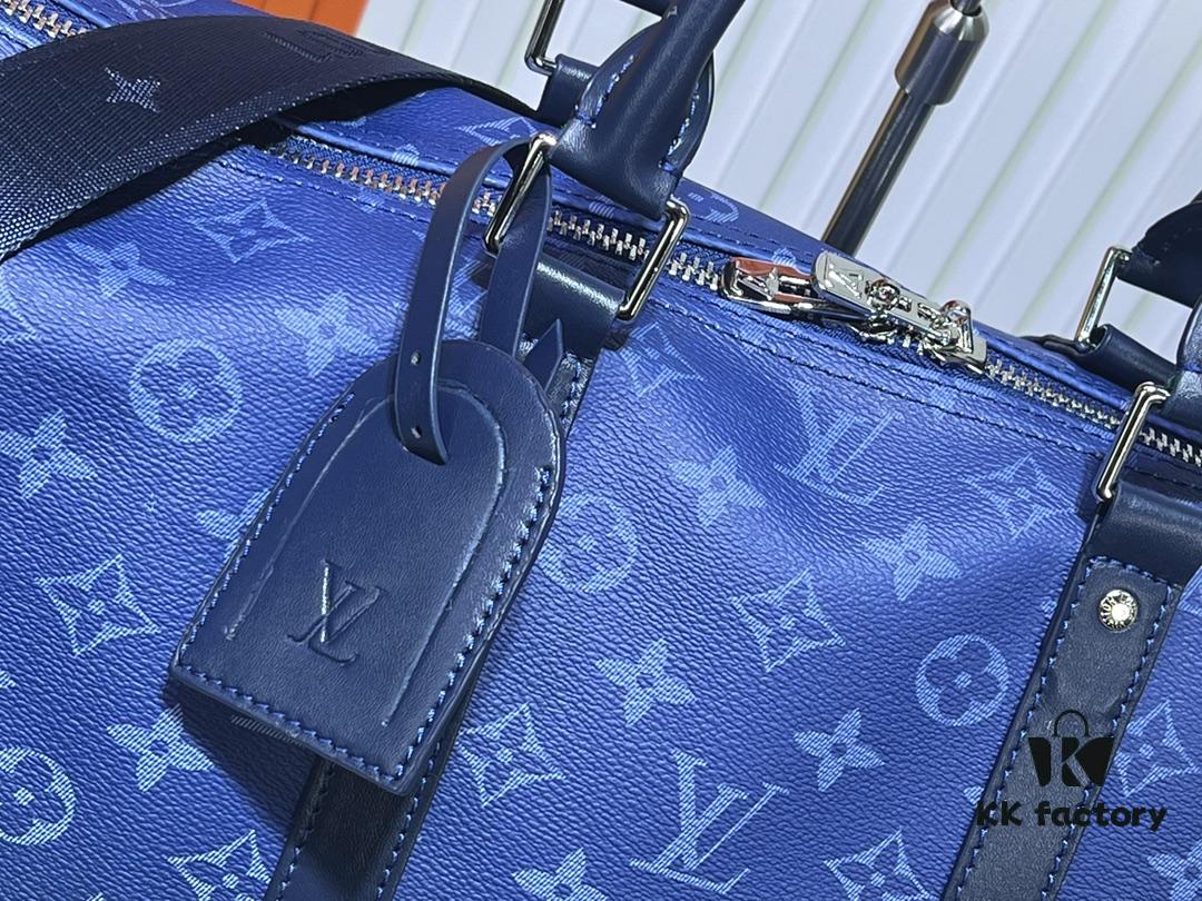 Louis Vuitton LV 24FW New Monogram Black Ombré Blue Green Gradient Series Messenger Bag Montsouris Crossbody Bag Keepall 55 Travel Bag Multiple Classic Styles