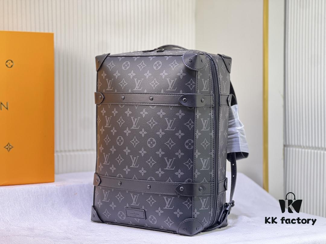 Upgraded Vintage Trunk Bag 44752, Old Flower, Black Flower, Black Check, Classic LV Trunk Bag