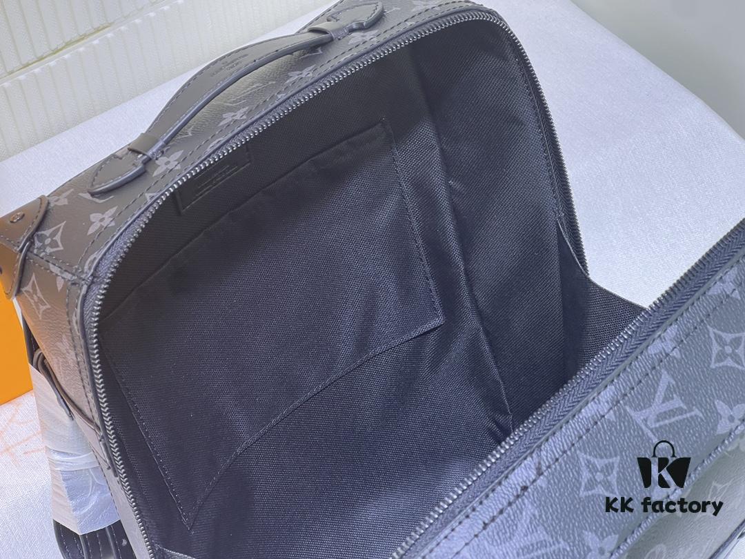 Upgraded Vintage Trunk Bag 44752, Old Flower, Black Flower, Black Check, Classic LV Trunk Bag