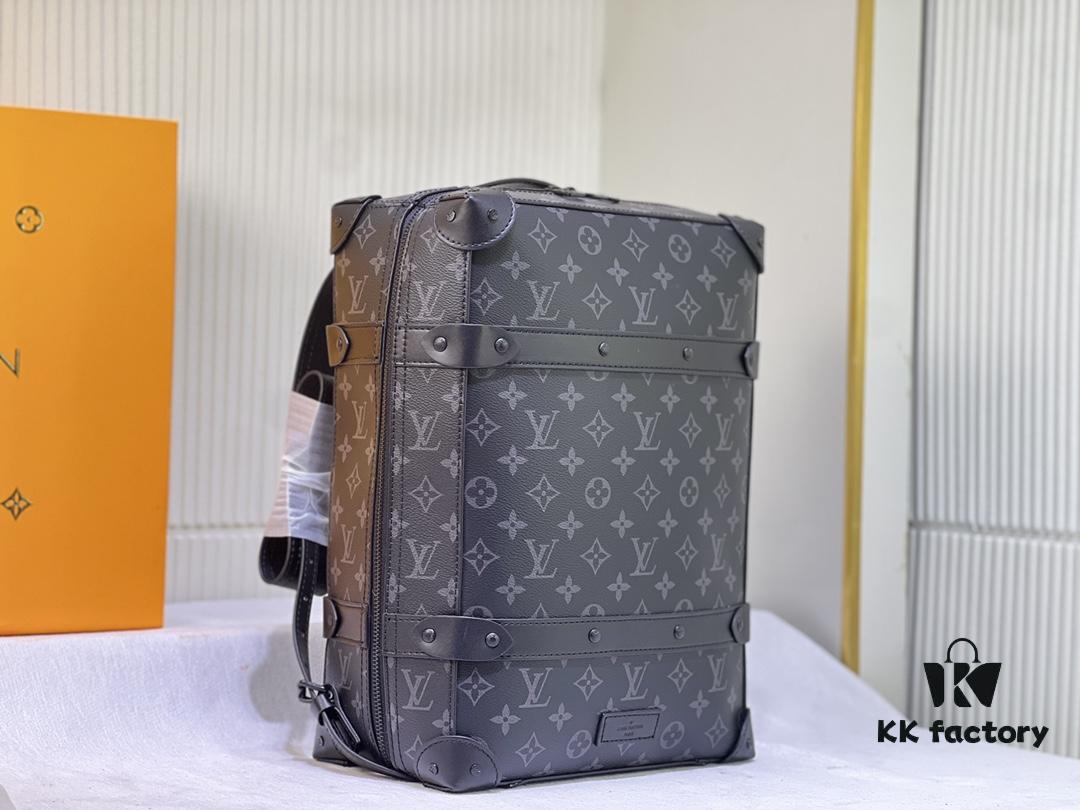 Upgraded Vintage Trunk Bag 44752, Old Flower, Black Flower, Black Check, Classic LV Trunk Bag