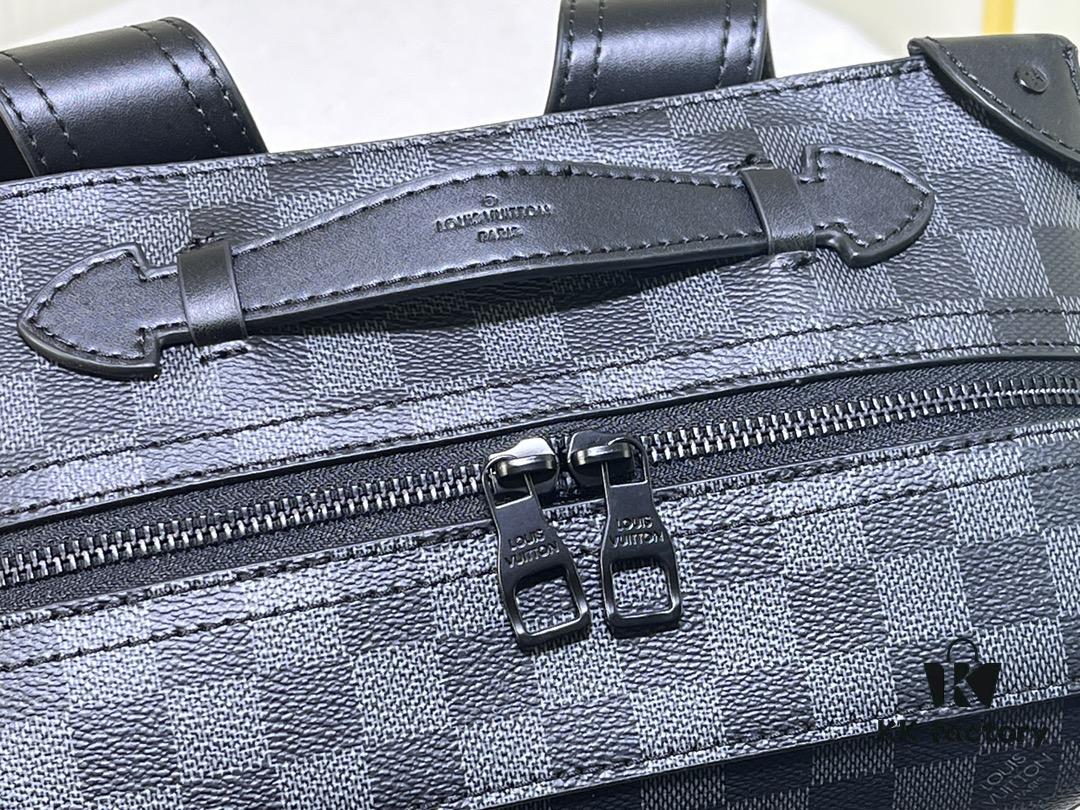 Upgraded Version Vintage Trunk Bag 44752, Old Flower, Black Flower, Black Checkered, LV Classic Refined Trunk Bag with Fabric Lining, Aged Gold-Tone Hardware, Full Monogram Pattern, Zipper Closure, Adjustable Leather Shoulder Strap