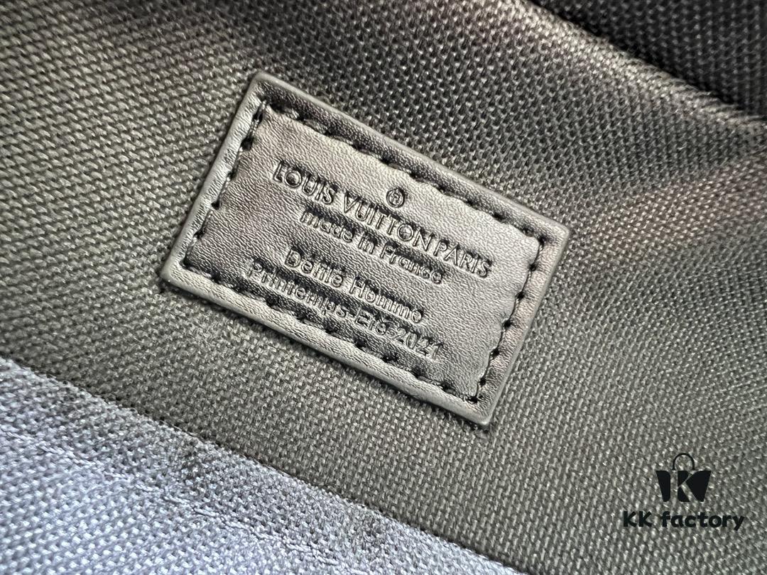 Upgraded Version Vintage Trunk Bag 44752, Old Flower, Black Flower, Black Checkered, LV Classic Refined Trunk Bag with Fabric Lining, Aged Gold-Tone Hardware, Full Monogram Pattern, Zipper Closure, Adjustable Leather Shoulder Strap