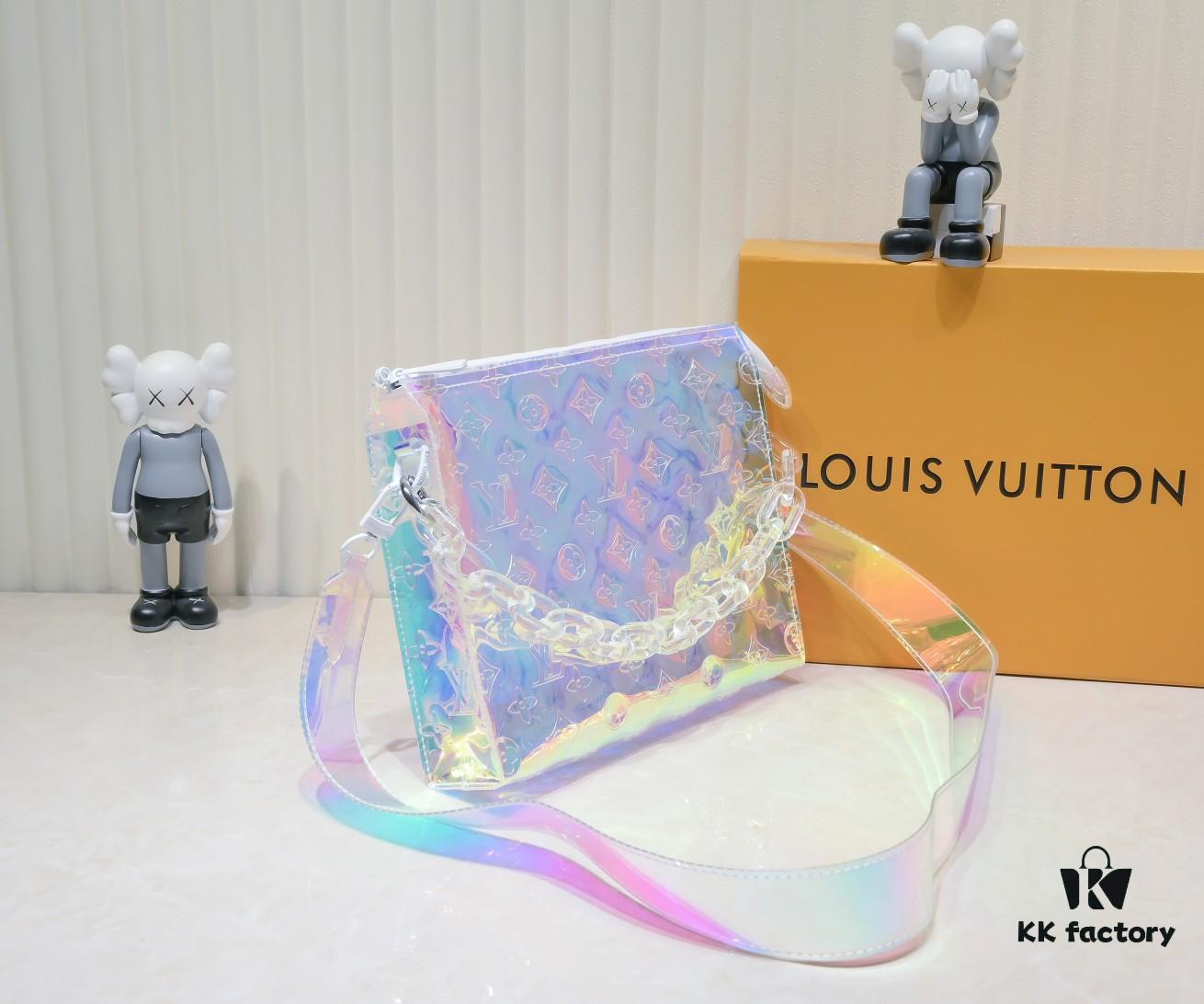 Exclusive Real Shot - Upgraded Version‼️ Transparent Colorful Most Beautiful Color❤ Instant Love Exclusive LV [Rose] Official Website Colorful Toiletry Bag 67692 Silver Size W25 H20 D5 Super🔥 Gorgeous New Arrival