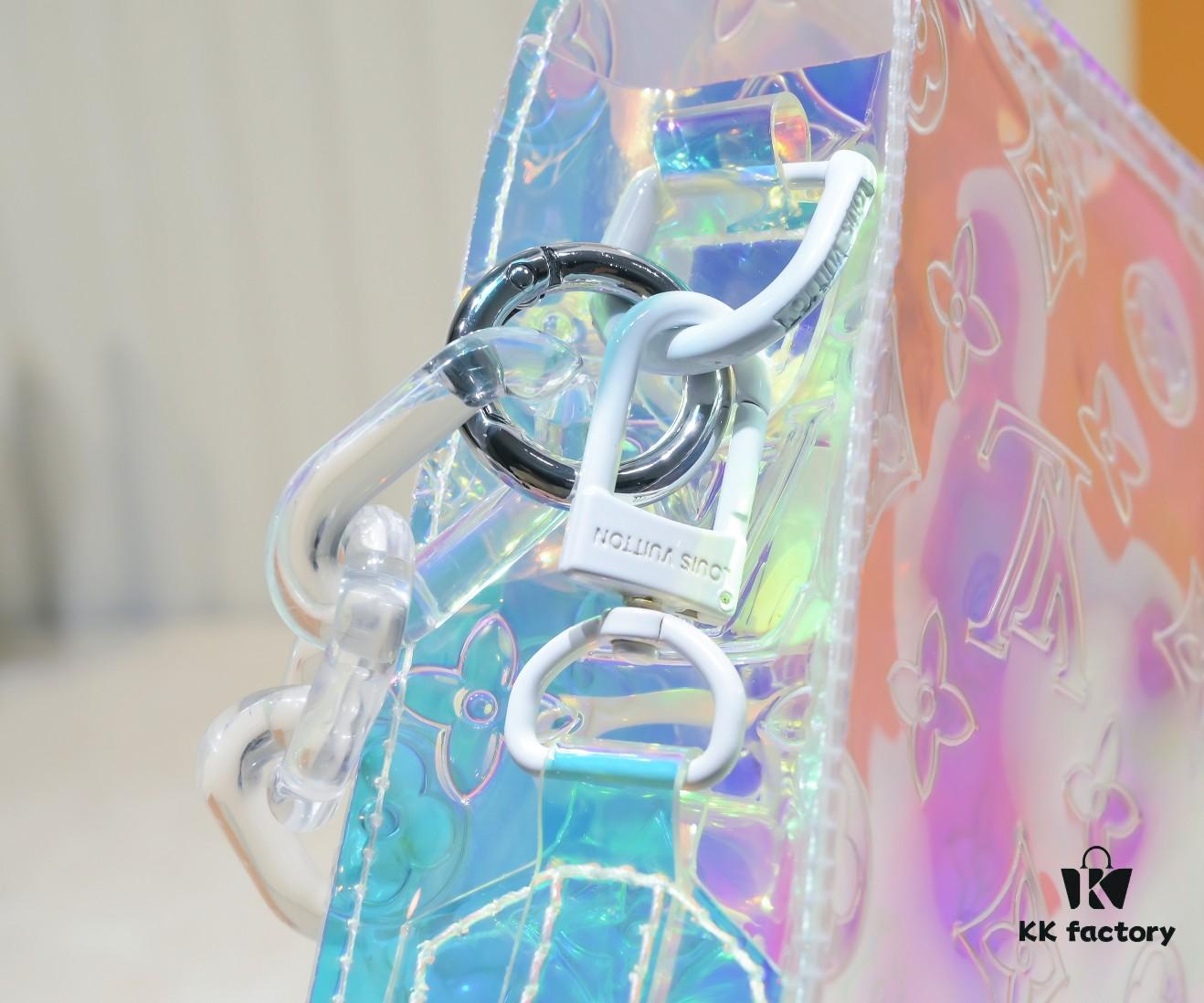 Exclusive Real Shot - Upgraded Version‼️ Transparent Colorful Most Beautiful Color❤ Instant Love Exclusive LV [Rose] Official Website Colorful Toiletry Bag 67692 Silver Size W25 H20 D5 Super🔥 Gorgeous New Arrival