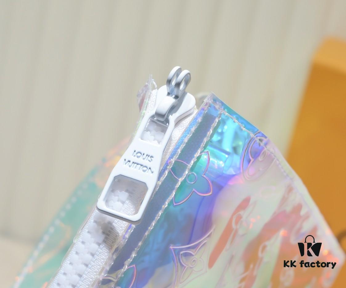 Exclusive Real Shot - Upgraded Version‼️ Transparent Colorful Most Beautiful Color❤ Instant Love Exclusive LV [Rose] Official Website Colorful Toiletry Bag 67692 Silver Size W25 H20 D5 Super🔥 Gorgeous New Arrival