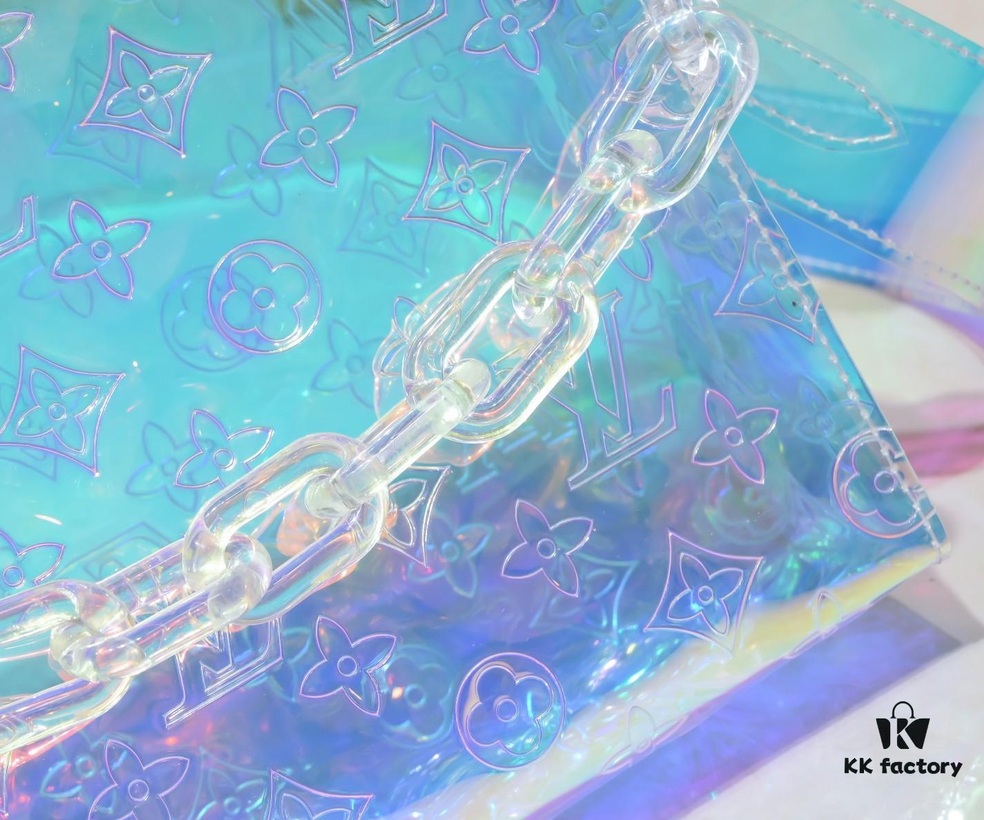 Exclusive Real Shot - Upgraded Version‼️ Transparent Colorful Most Beautiful Color❤ Instant Love Exclusive LV [Rose] Official Website Colorful Toiletry Bag 67692 Silver Size W25 H20 D5 Super🔥 Gorgeous New Arrival