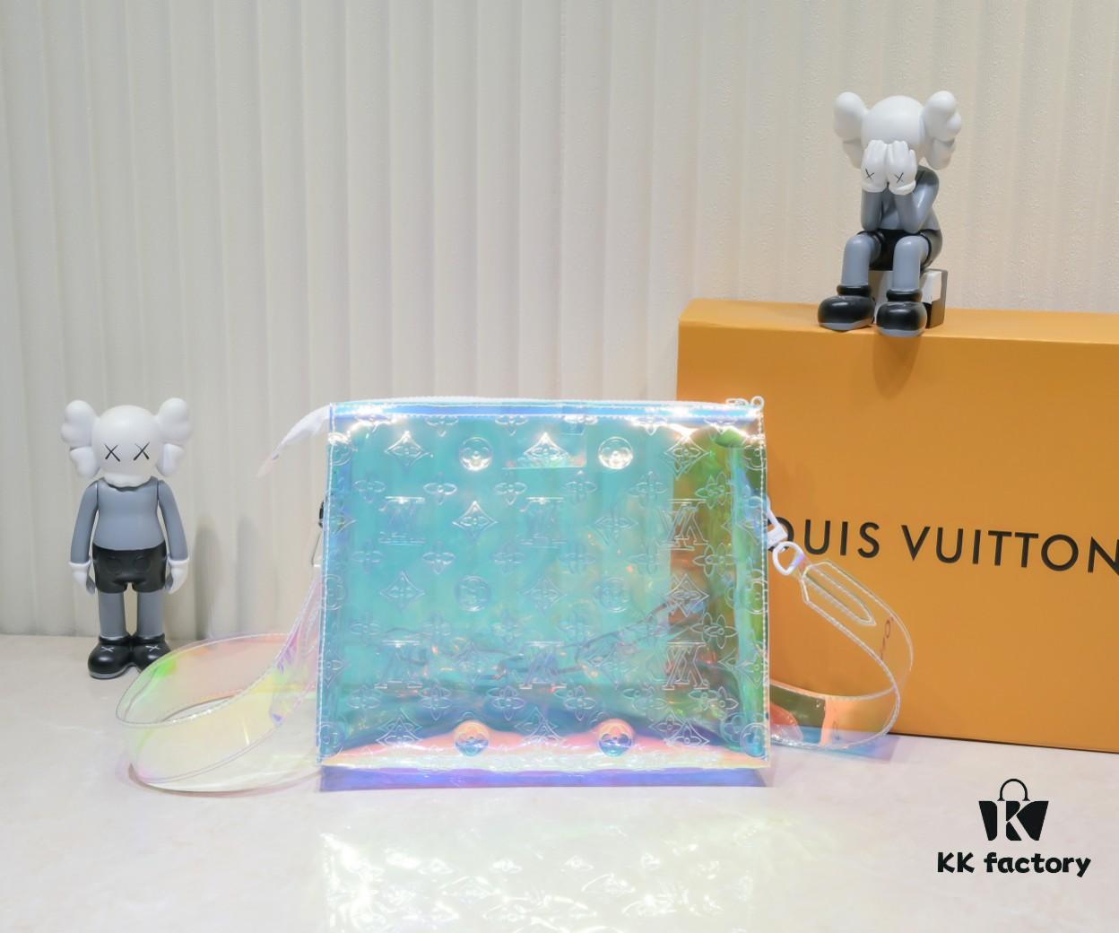 Exclusive Real Shot - Upgraded Version‼️ Transparent Colorful Most Beautiful Color❤ Instant Love Exclusive LV [Rose] Official Website Colorful Toiletry Bag 67692 Silver Size W25 H20 D5 Super🔥 Gorgeous New Arrival