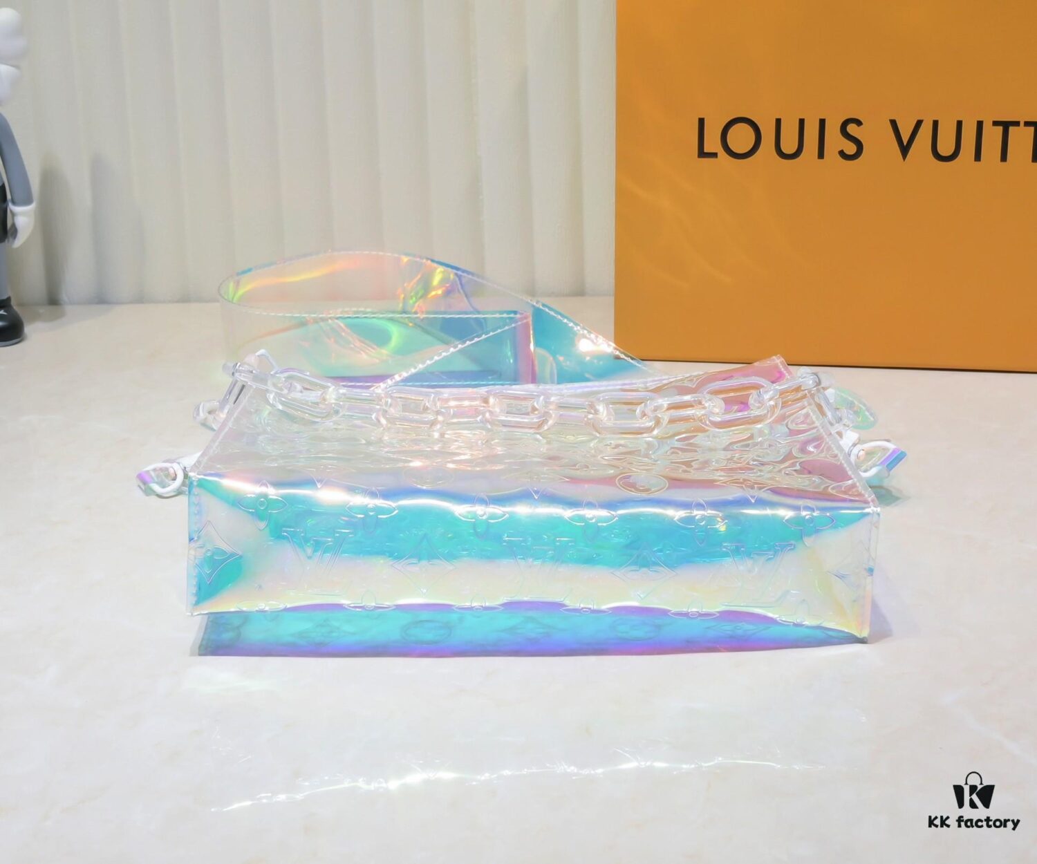 Exclusive Real Shot - Upgraded Version‼️ Transparent Colorful Most Beautiful Color❤ Instant Love Exclusive LV [Rose] Official Website Colorful Toiletry Bag 67692 Silver Size W25 H20 D5 Super🔥 Gorgeous New Arrival
