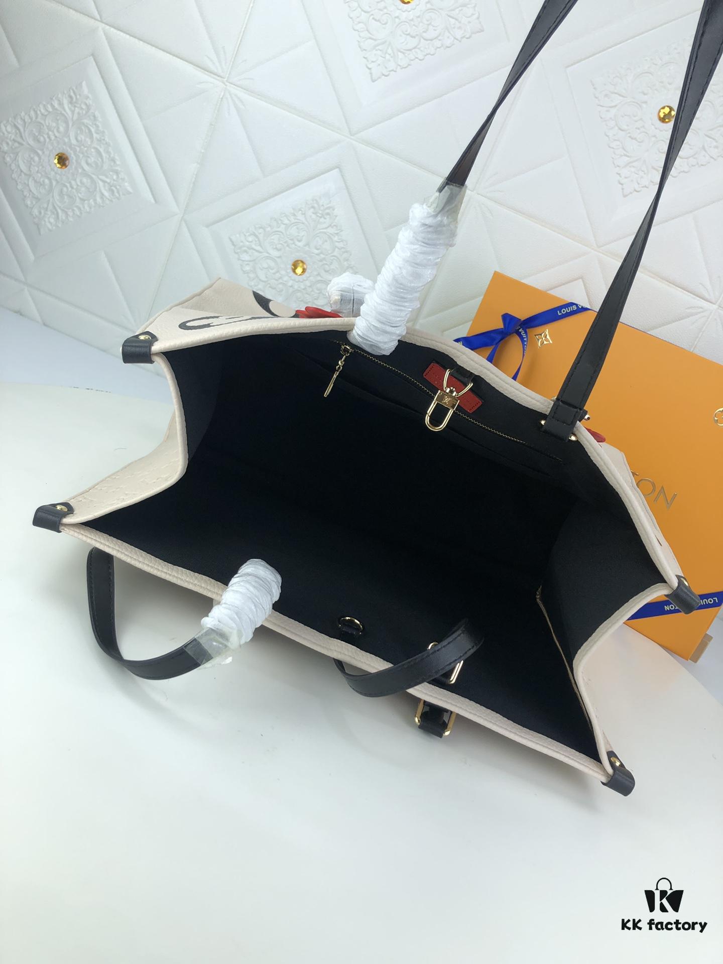 Upgraded Original Version: LV CRAFTY ONTHEGO Large Tote Bag [Authentic Woven Handle Strap], New Arrival Model M45373, 45372