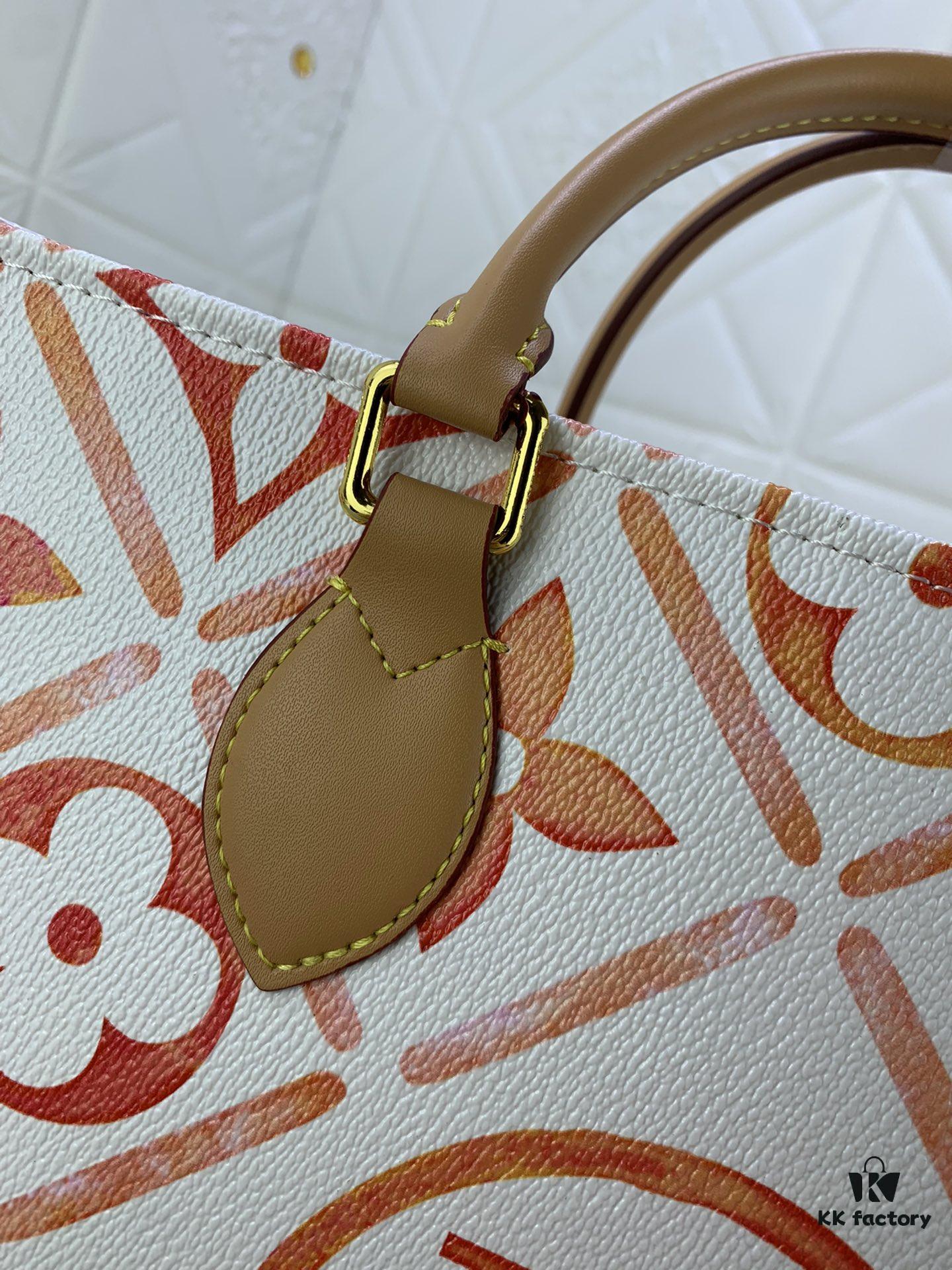 Upgraded Original M11262 M45495 M44571 OnTheGo Medium Tote Bag in Monogram Tiles Canvas with Watercolor Effect