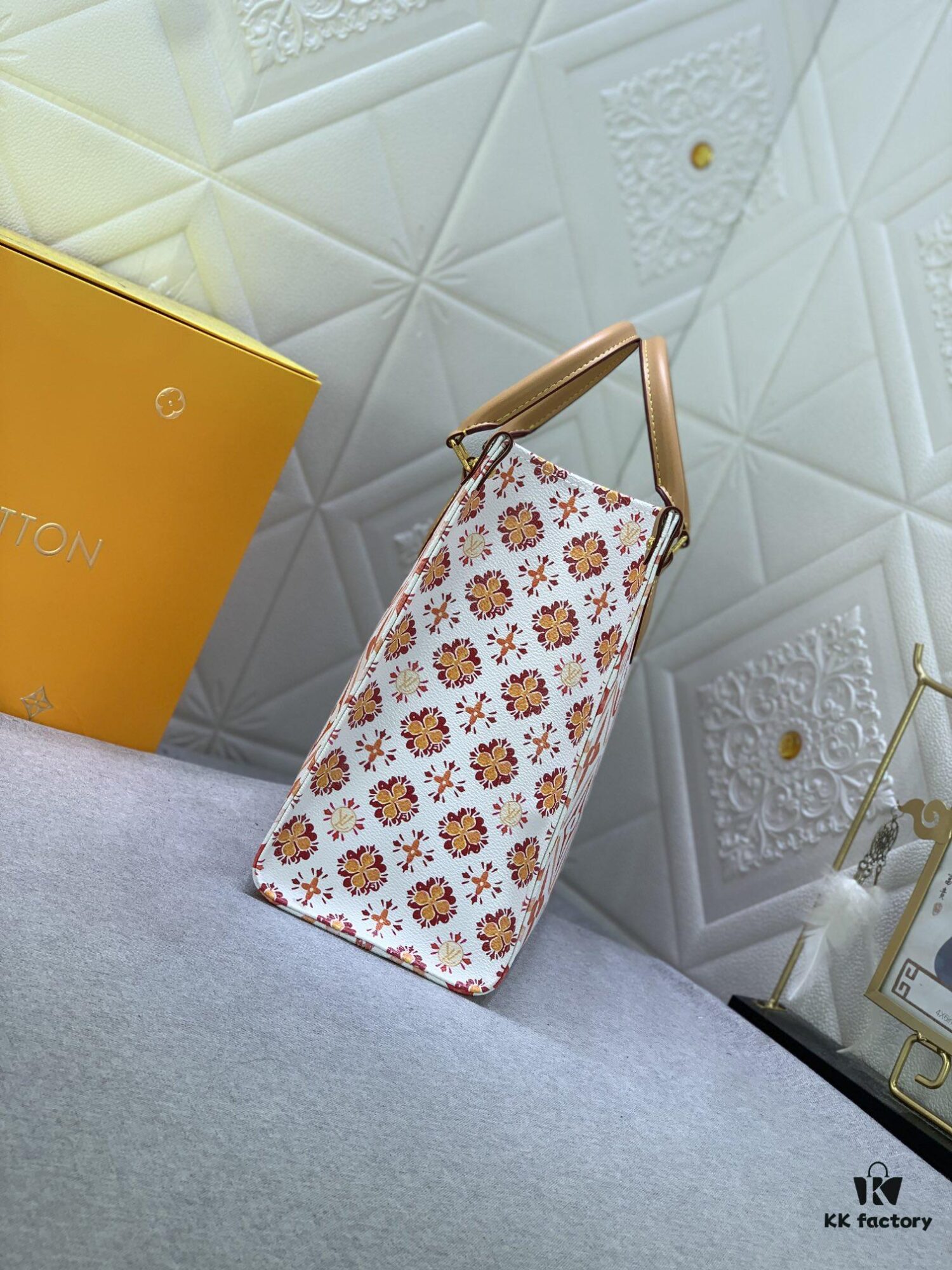 Upgraded Original M11262 M45495 M44571 OnTheGo Medium Tote Bag in Monogram Tiles Canvas with Watercolor Effect