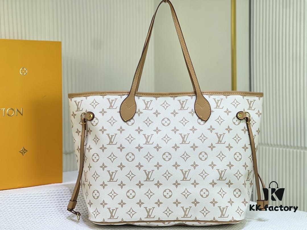 M45684 M45685 M40995 Tote MM Handbag with Monogram Stripe in Cream and Pink Background