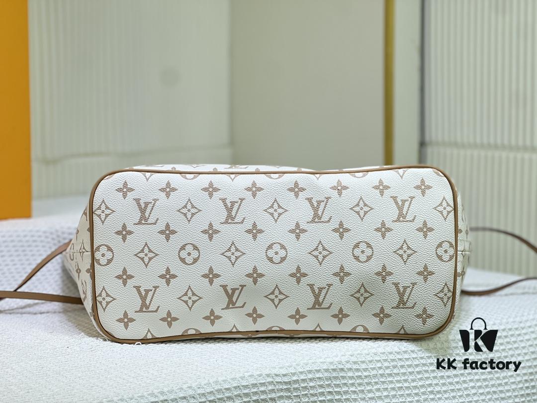 M45684 M45685 M40995 Tote MM Handbag with Monogram Stripe in Cream and Pink Background