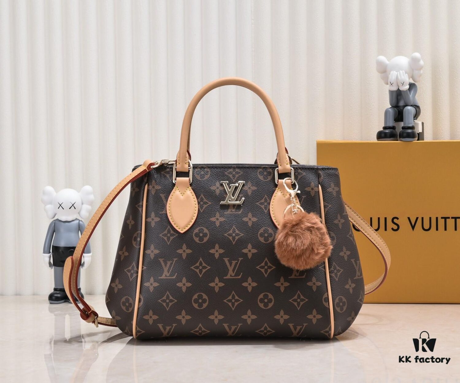 Exclusive Real Shot - Upgraded Version ‼️ LV Monogram with Leather Trim Handheld, Shoulder and Crossbody Bag Model 58188 with Long Strap, 2022 New Fashion Women's Bag, Monogram Genuine Leather Strap Tote Bag, Large Capacity [Strong] Size 33-22-16cm