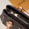 Exclusive Real Shot - Upgraded Version ‼️ LV Monogram with Leather Trim Handheld, Shoulder and Crossbody Bag Model 58188 with Long Strap, 2022 New Fashion Women's Bag, Monogram Genuine Leather Strap Tote Bag, Large Capacity [Strong] Size 33-22-16cm