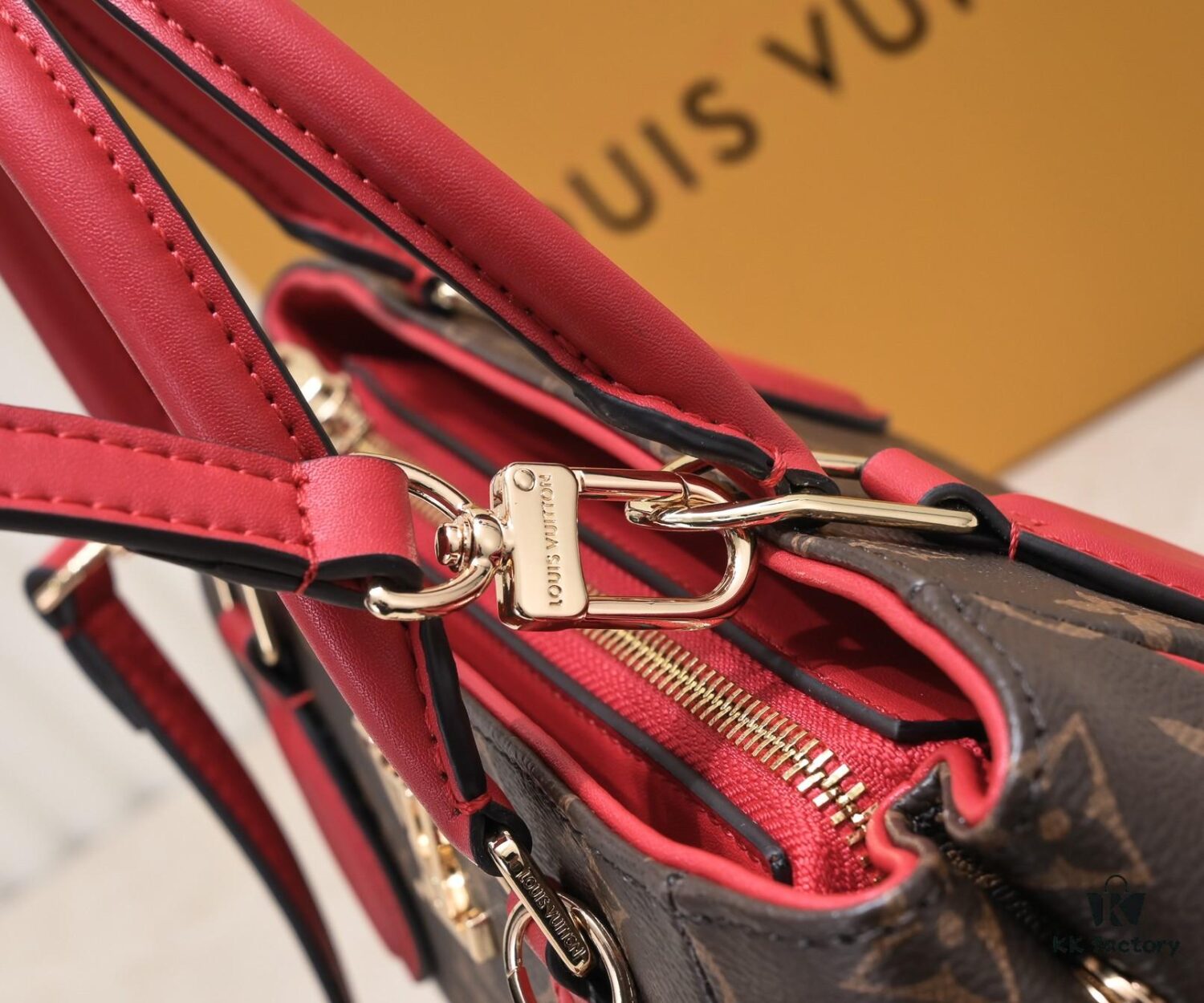 Exclusive Real Shot - Upgraded Version ‼️ LV Monogram with Leather Trim Handheld, Shoulder & Crossbody Bag Model 58188 with Long Strap, 2022 New Fashion Women's Bag, Monogram Genuine Leather Strap Tote with Large Capacity [Strong], Size 33-22-16cm