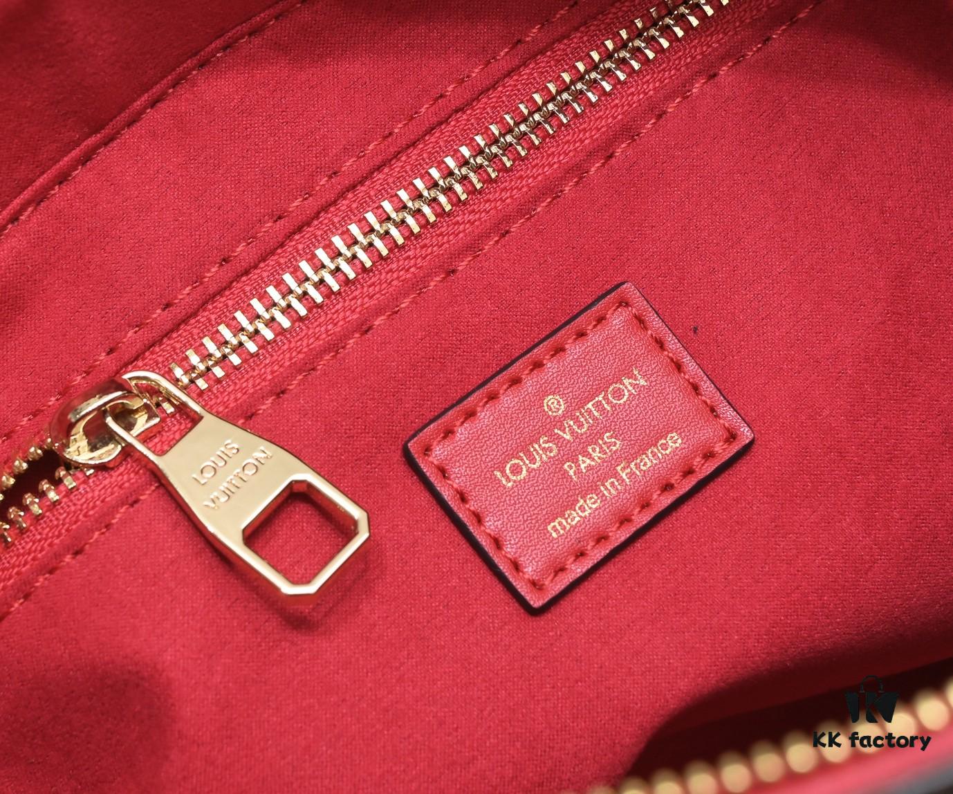 Exclusive Real Shot - Upgraded Version ‼️ LV Monogram with Leather Trim Handheld, Shoulder & Crossbody Bag Model 58188 with Long Strap, 2022 New Fashion Women's Bag, Monogram Genuine Leather Strap Tote with Large Capacity [Strong], Size 33-22-16cm