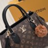 Exclusive Real Shot - Upgraded Version ‼️ LV Monogram with Leather Trim Handheld, Shoulder & Crossbody Bag Model 58188 with Long Strap, 2022 New Fashion Women's Bag, Monogram Genuine Leather Strap Tote, Large Capacity [Strong], Size 33-22-16cm